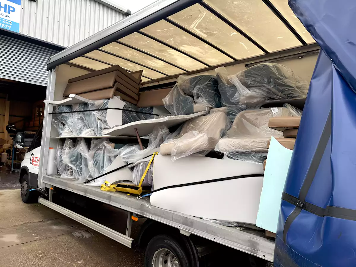 Curtain-sided Luton van for commercial furniture transport in Nuneaton